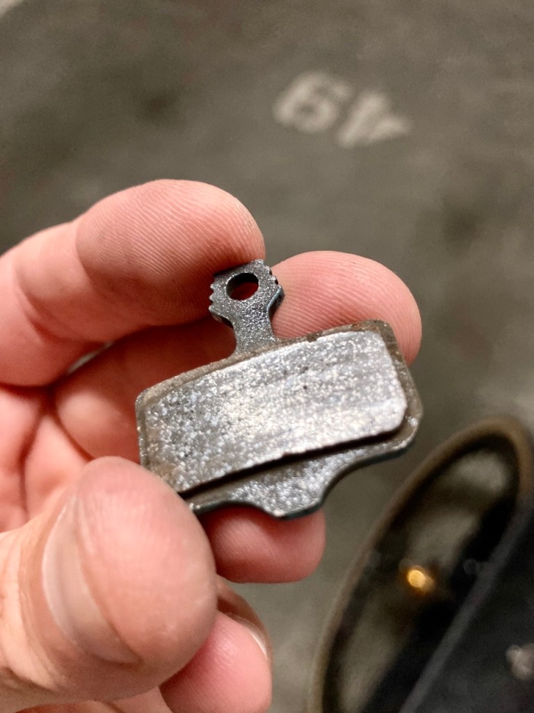 worn disc brake pad